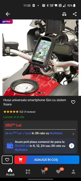 Husa universala smartphone Givi cu sistem fixare , pt moto