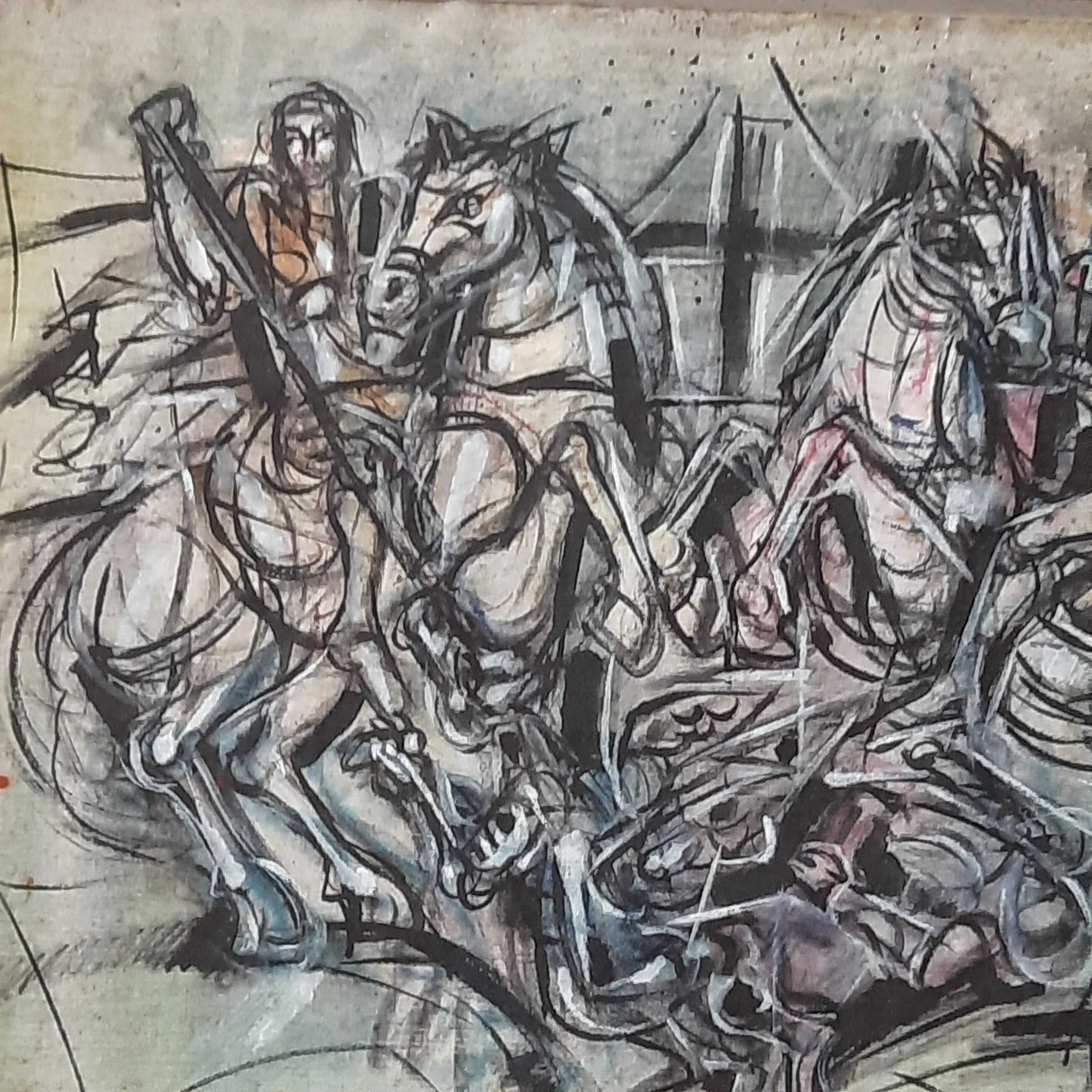Стара картина"Въстанието на Асен и Петър" Худ Венцислав Антонов