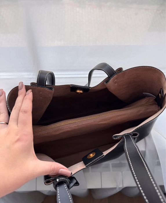 Черна чанта Zara тип tote bag