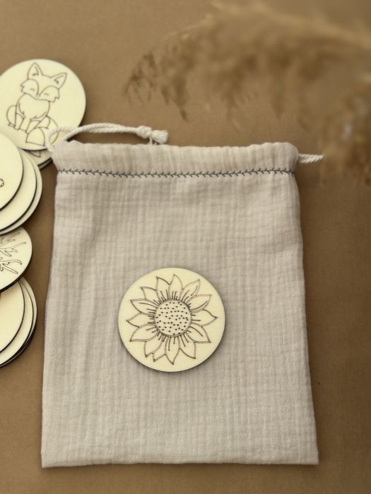 Joc memory lemn pentru copii 24piese, blank pentru pictură