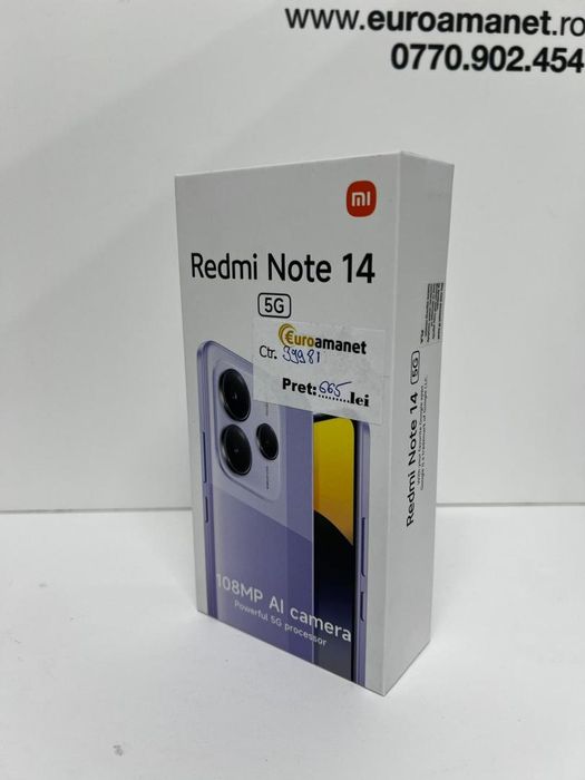 Telefon mobil Xiaomi Redmi Note 14, 8GB RAM, 256GB, Sigilat -I-