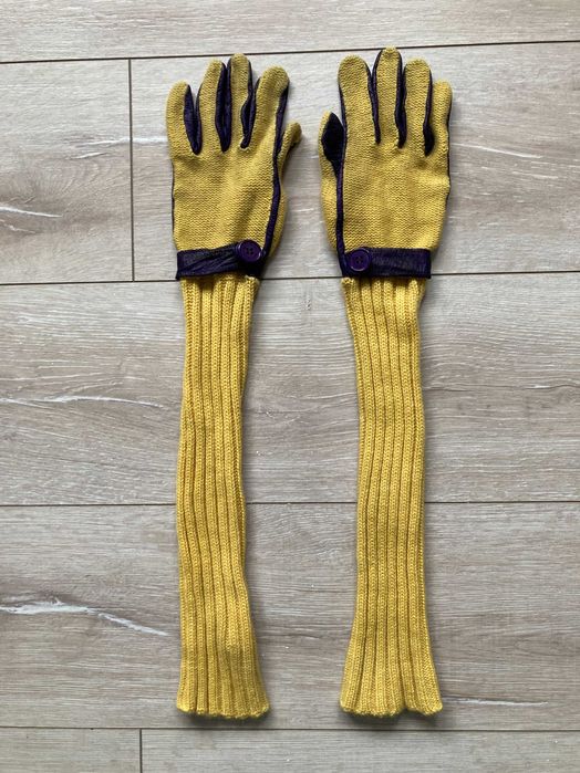 Etro Milano Cashmere женски ръкавици от кашмир и кожа размер 8