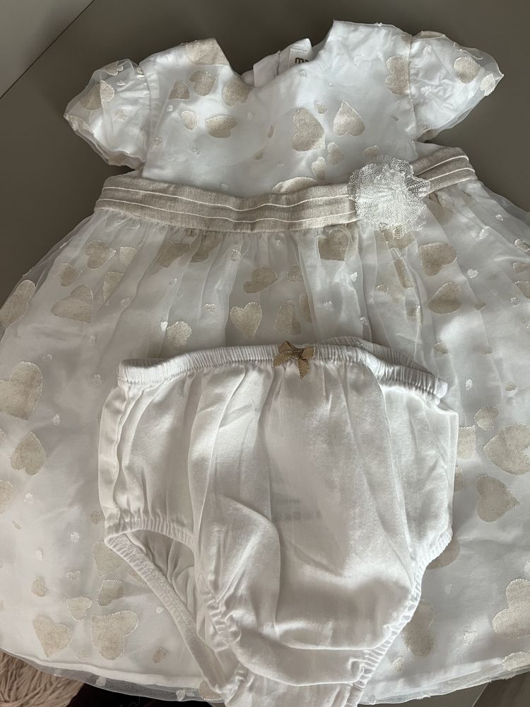 Бебешка рокля Mayoral 12 месеца/ жилетка и обувки