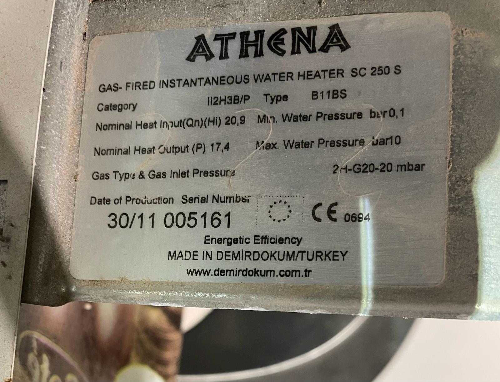 Instant de apa calda pe gaz