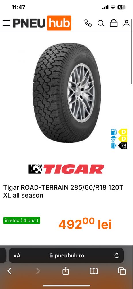 Tigar Road-Terrain all season 285 / 60 / 18 noi