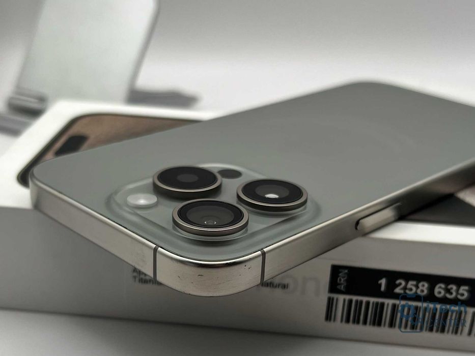 iPhone 15 Pro, 256GB, Natural, 100% батерия, КАТО НОВ, 1г. ГАРАНЦИЯ