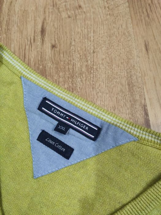 Pulover din in și bumbac Tommy Hilfiger mărimea XXL