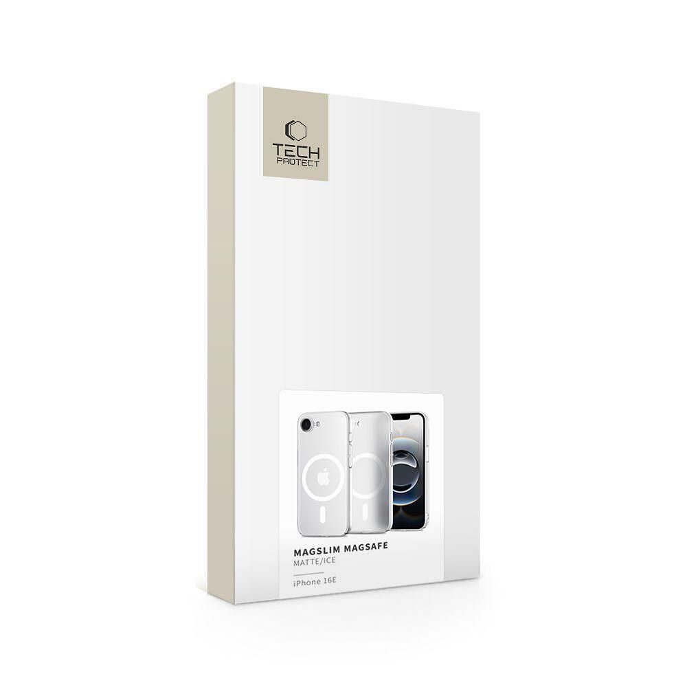 Tech-protect magslim magsafe калъф за iphone 16e - matte/ice