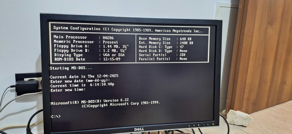 Calculator retro colectie procesor 286 FDD mare HDD 200MB Dos