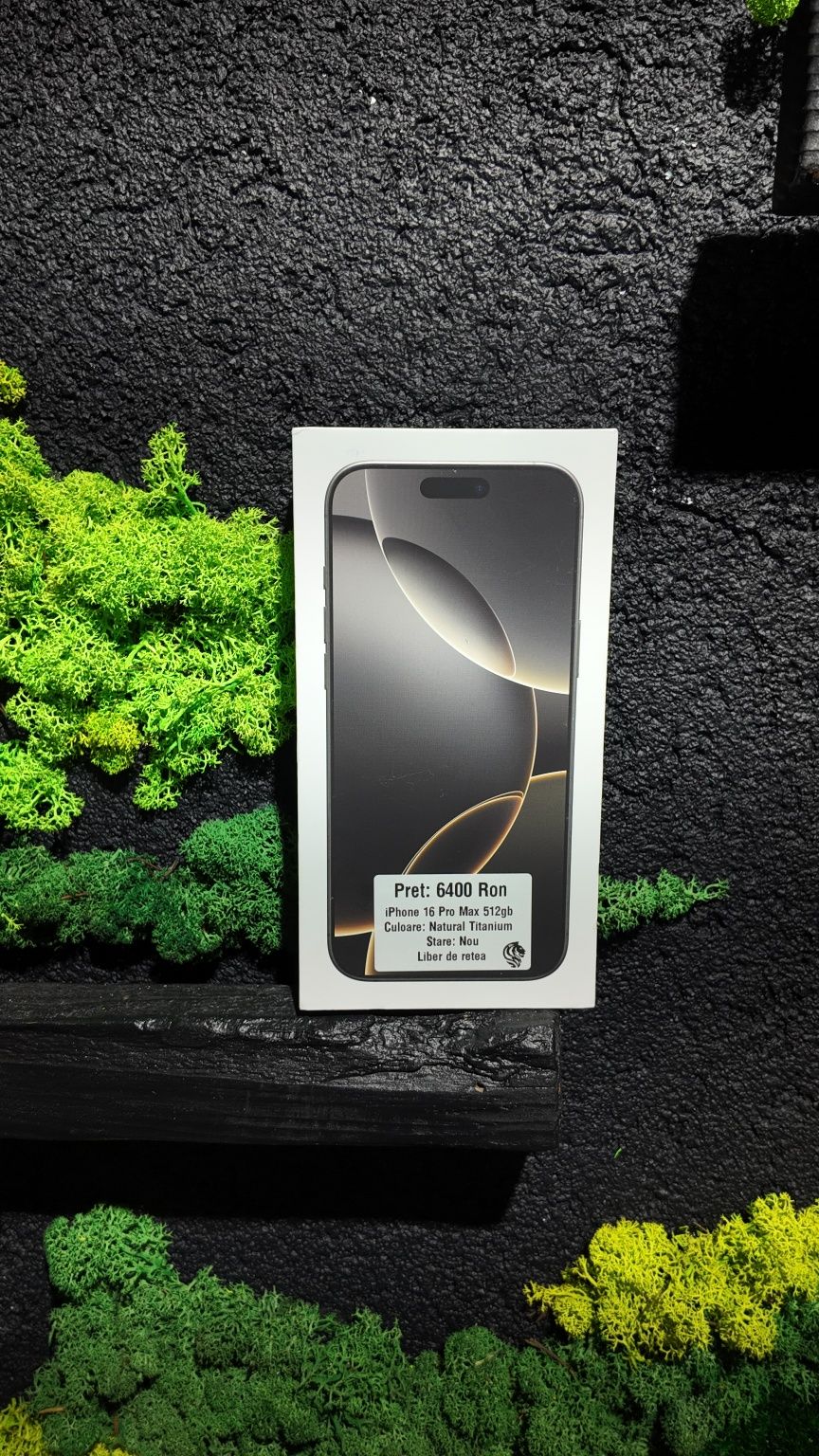 iPhone 16 Pro Max 512gb Natural Neverlocked Nou Sigilat/Fact+Garantie