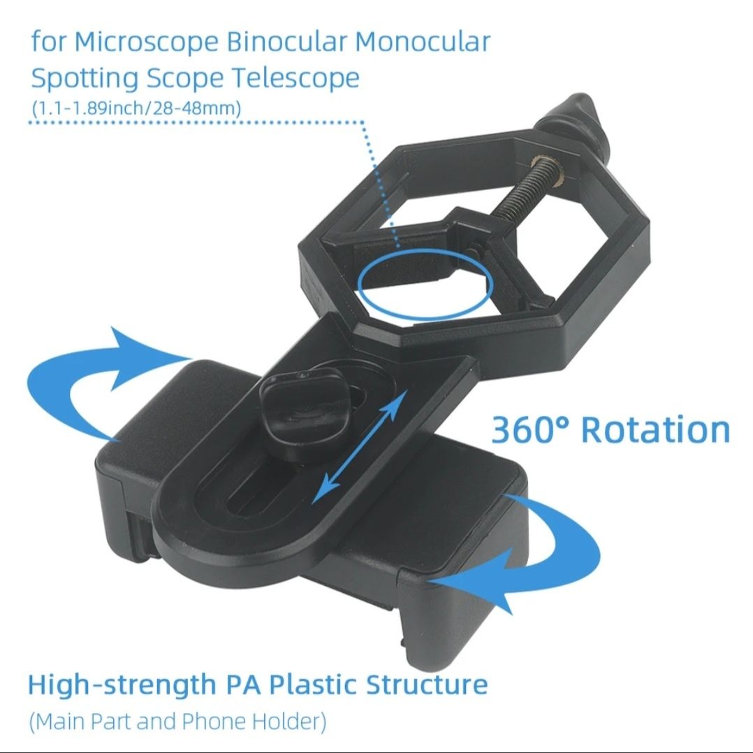 Adaptor telefon pentru telescop astronomic sau binoclu, nou.