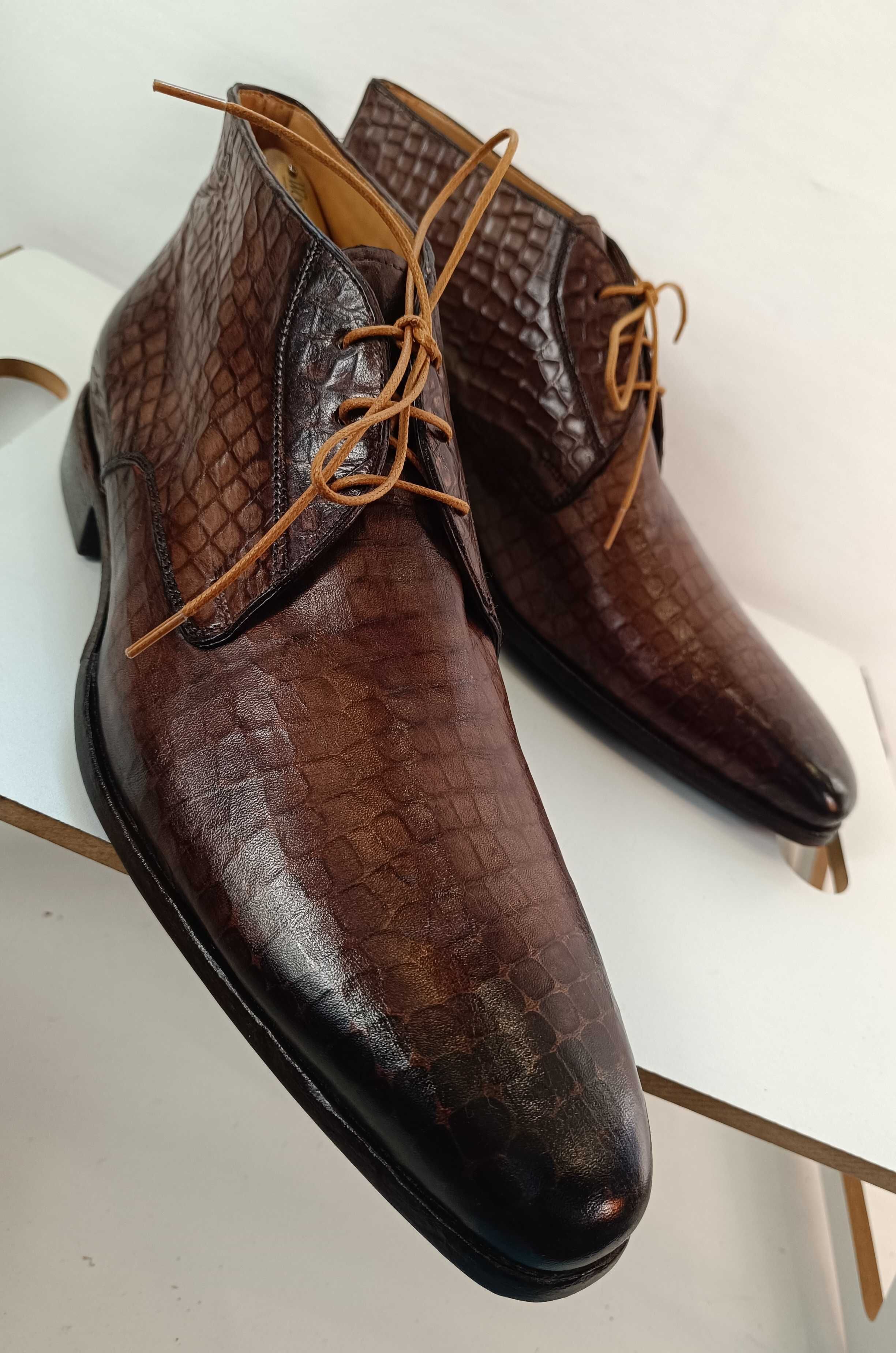 Ghete de lux 44 44.5 45 lucrate manual GREVE NOI piele naturala premiu