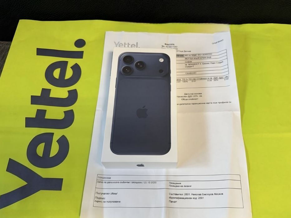 ЗАПЕЧАТАН 256GB iPhone 17 Pro Max Yettel Гаранция 2028 Deep Blue / Син