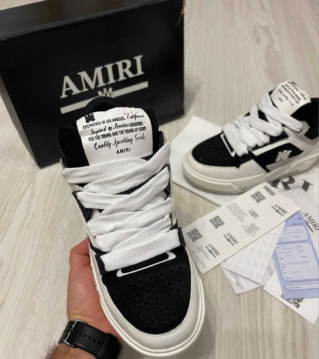 Adidasi Amiri MA-1 albi negri / white black