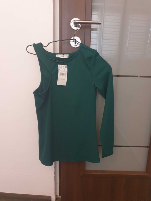 Bluza deosebita verde inchis Mango S