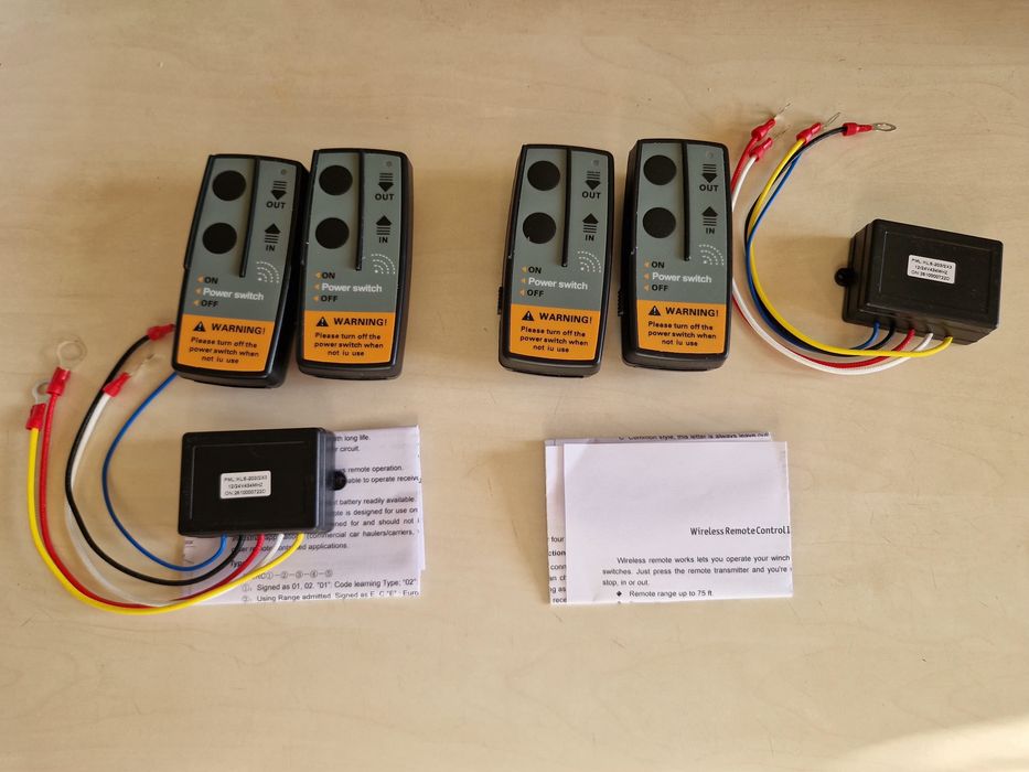 Telecomanda troliu auto wireless cu doua telecomenzi 12v.24v