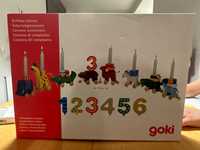 Декорация на День рождения с цифрами Вагончики цветные фирмы Goki