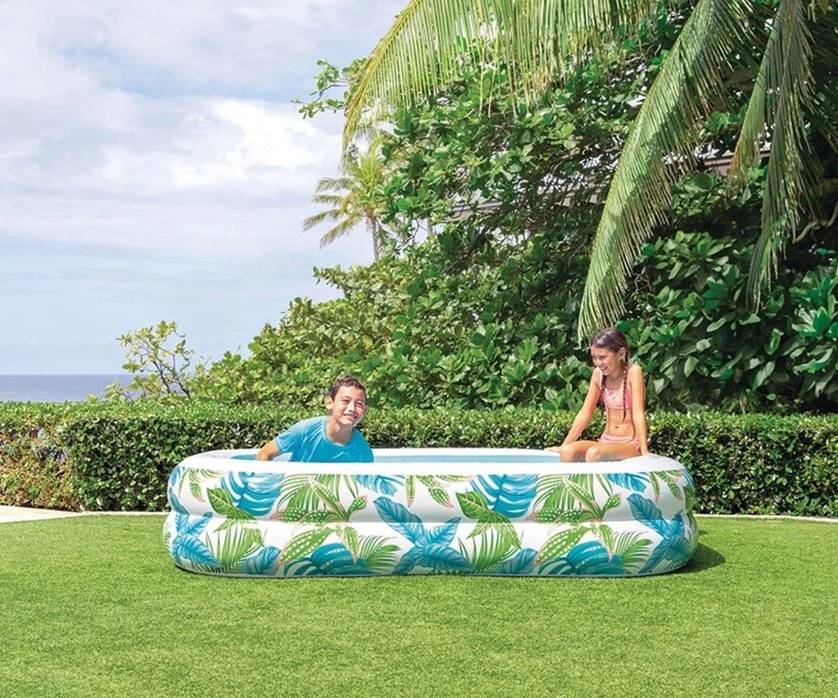 INTEX - Детски надуваем басейн Family Tropical, 229 x 152 x 48 см