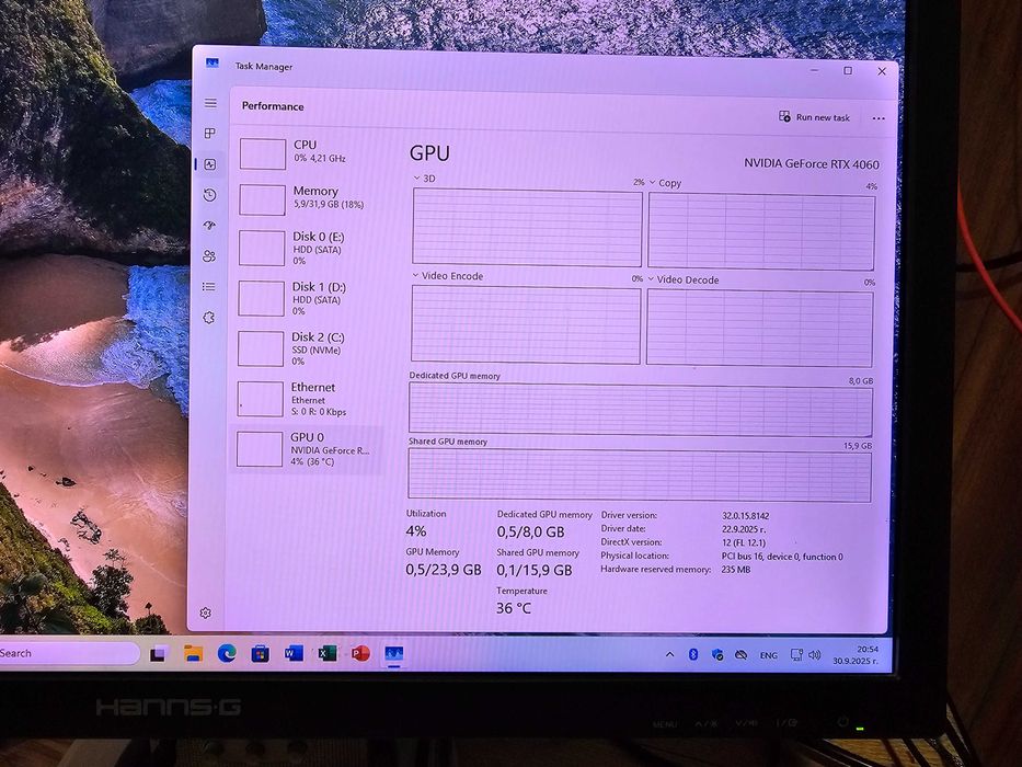 PC AMD Ryzen 5 5500 4.20 Ghz|RTX 4060|32GB RAM|1TB SSD+1TB HDD|Wifi+BT