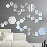 Set Oglinzi Design Hexagon -Silver 29 buc