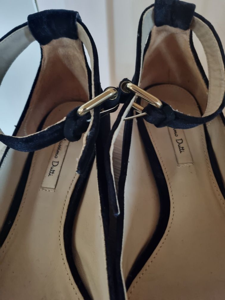 Balerini Massimo Dutti din catifea cu perle,38