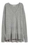 Pulover dama casmir gri H&M Zara Massimo Dutti