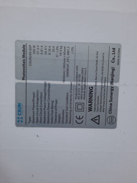 Panouri fotovoltaice 250 w