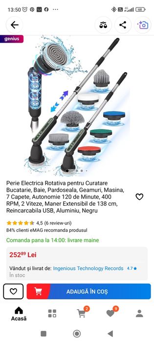 Perie Electrica Rotativa cu baterie