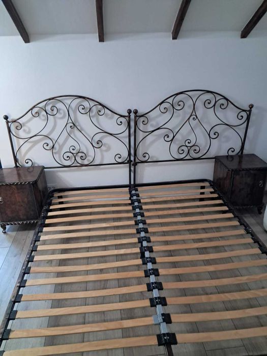 Pat forjat  cu saltea 180x200