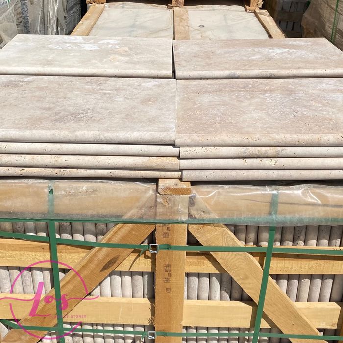 Bordura piscina/trepte travertin grosime 3 cm,prelucrate