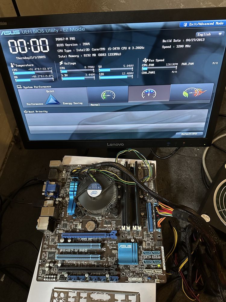 Дънна платка Asus P8H67-M PRO 1155 i5-3470 6M кеш памет, до 3,60 GHz