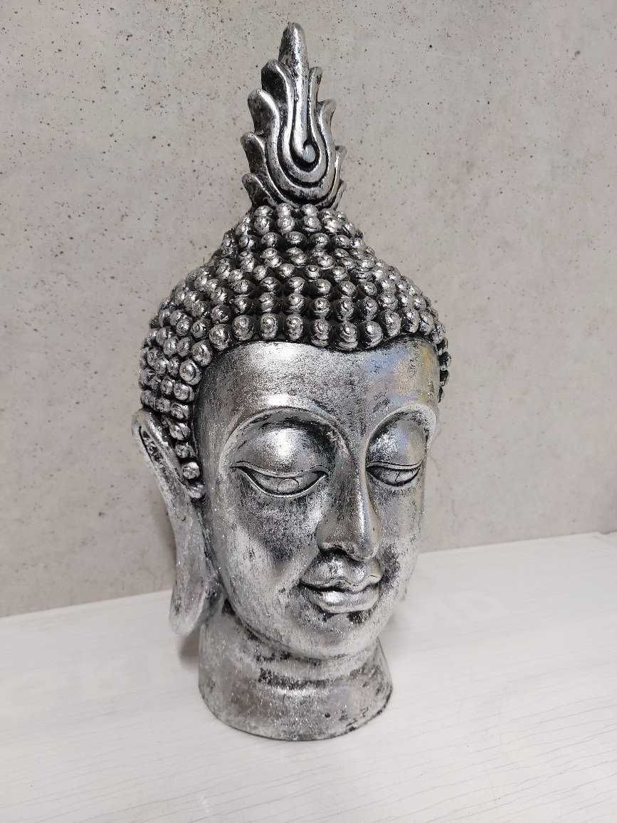Statuie excepțională Buddha (Sukhothai) argintiu 67 cm polystone