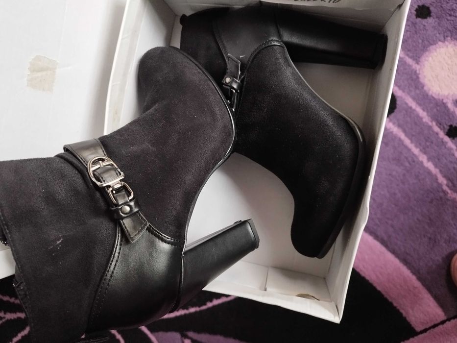 боти, велур и кожа