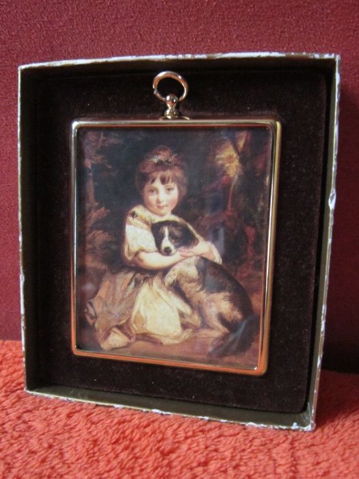 cadou rar miniatura Miss Bowles by Sir J.Reynold, Anglia