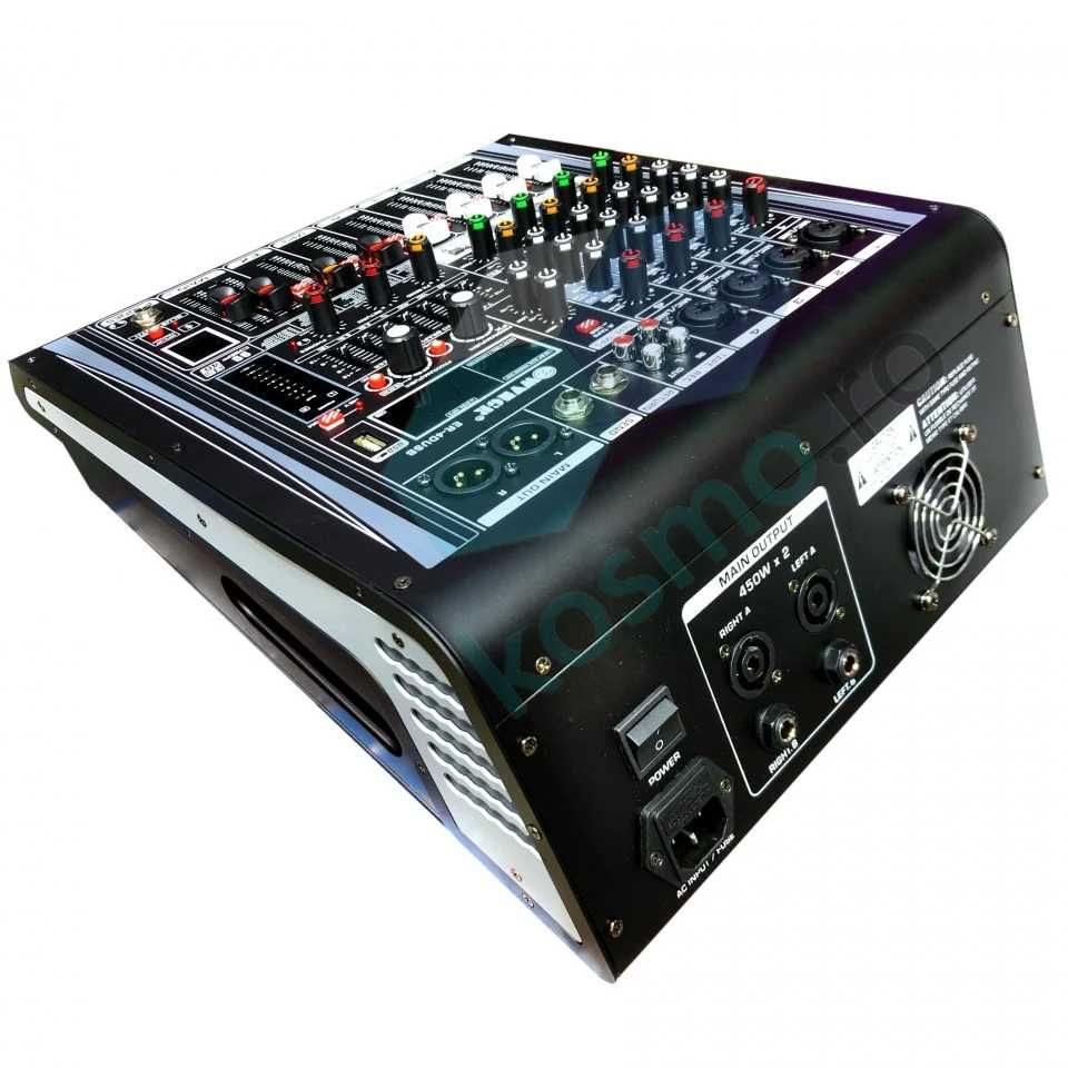 Mixer audio activ amplificat 2x450W RMS, 99 Efecte digitale, Bluetooth