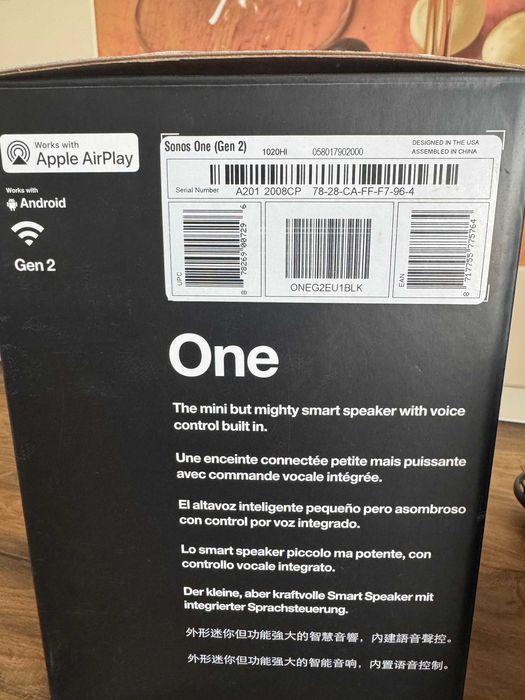 Boxa SONOS One,WiFi Comanda Vocala MultiRoom Airplay 2