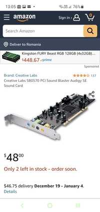 Placa de sunet PC creative sound blaster SB0570