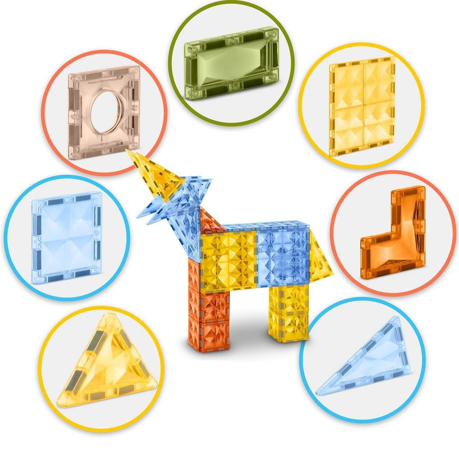 Set Educativ si Creativ Magnetic, 78 Piese, LKS Magic Magnetic Blocks