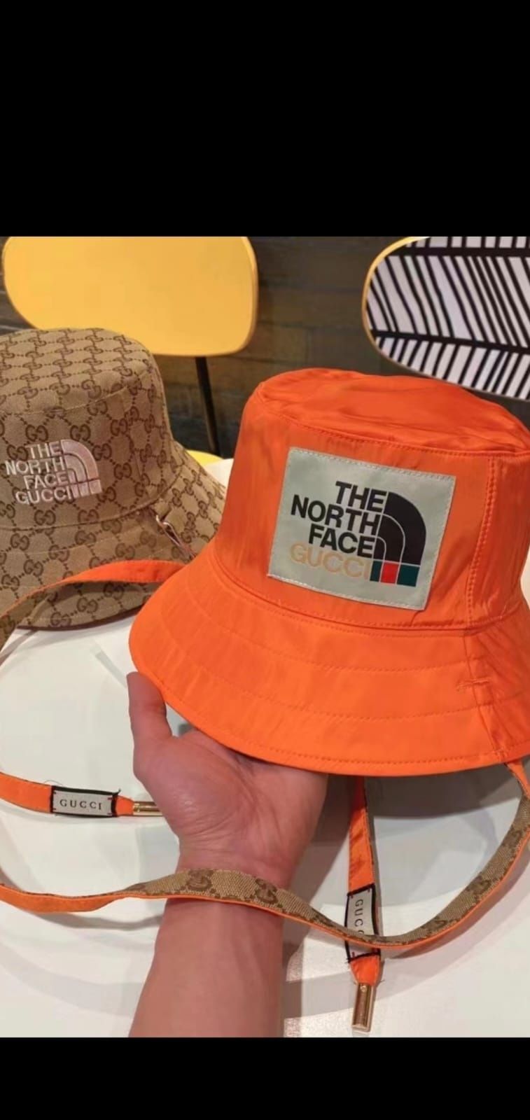 Pălărie Gucci/ The North Face, doua fete, model 2024