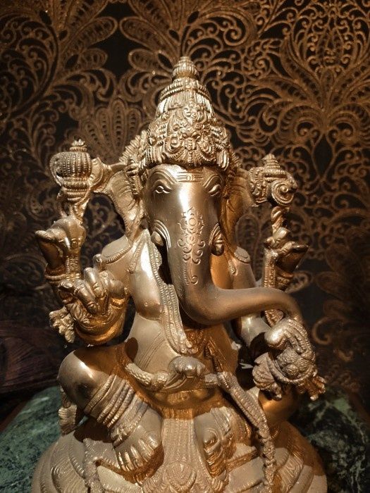 Sculptura din bronz masiv de dimensiuni impresionante Ganesha piesa cu