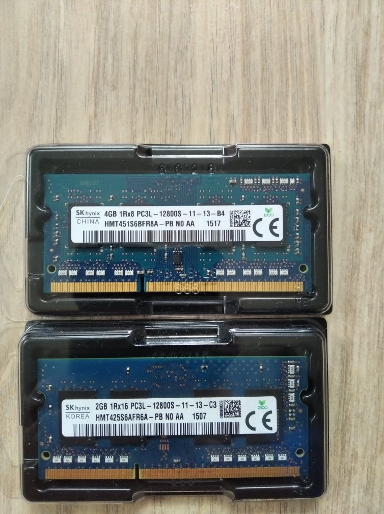 ОЗУ для ноутбука DDR3, 2gb и 4gb.