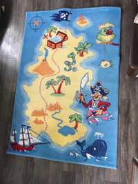 Детски килим с остров, пират, съкровище - 137 х 200см