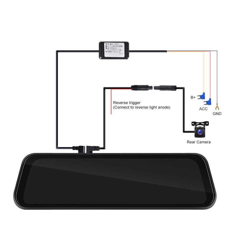 Видеорегистратор тип огледало с две камери DVR  9.66 inch за кола