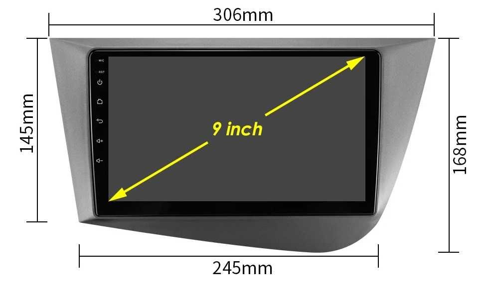 Мултимедия 9" за Seal Leon 1P MK2 Altea Android 12 навигация Carplay