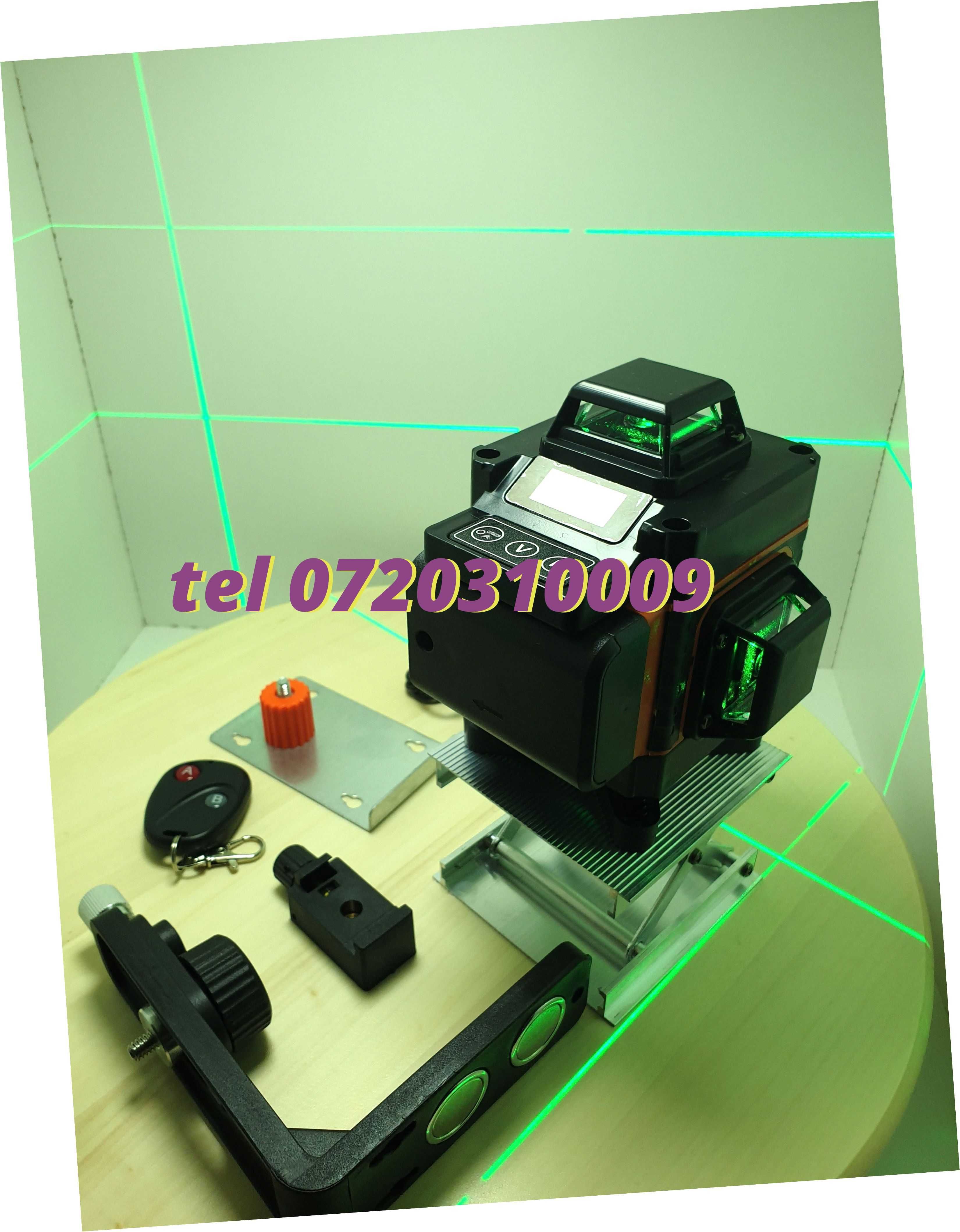 Nou  Nivela Laser  Raza Verde 16 Lini 4d Cu Telecomanda Fara Trepied