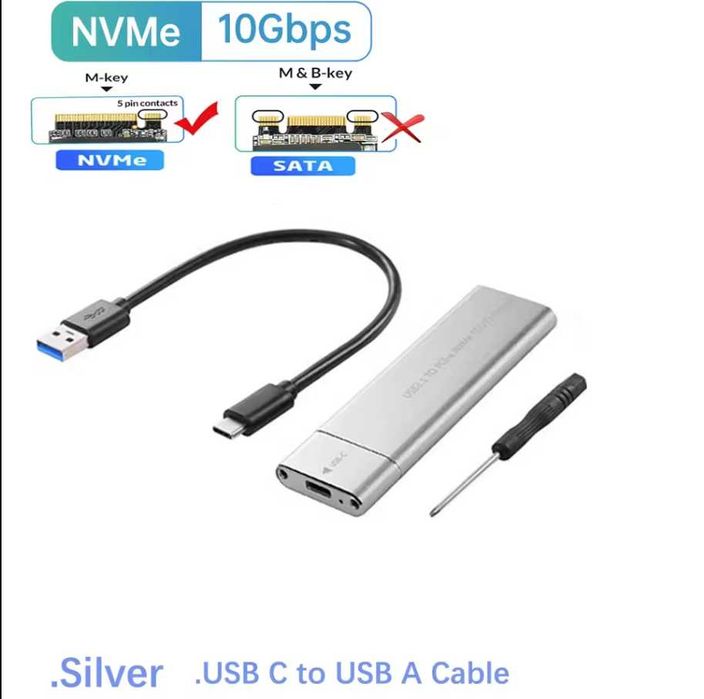 Carcasa / adaptor / rack SSD M.2 NVME USB 3.1, 2230-2280, 4TB