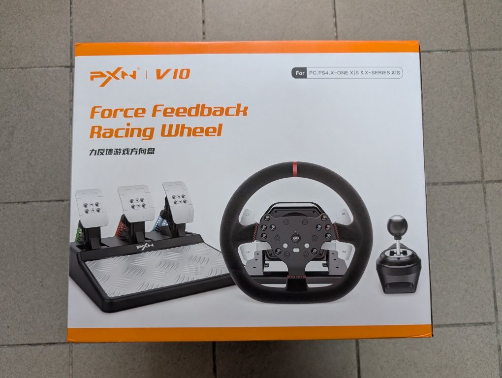 Volan gaming PXN-V10 pentru Windows, PS4/Slim/Pro, Xbox One/S