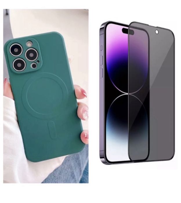 Iphone 14/15/PRO/MAX/PLUS Husa Silic Incarcare Wireles si Folie Sticla