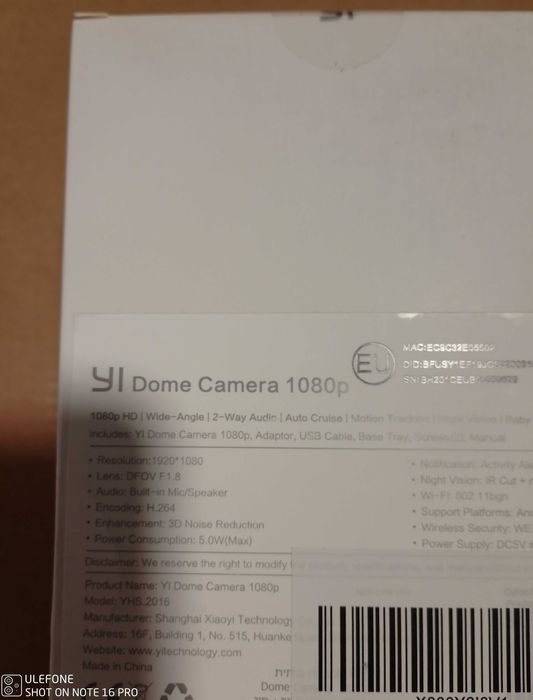 Camera supraveghere YI Dome camera 1080p 360° Noua Sigilata