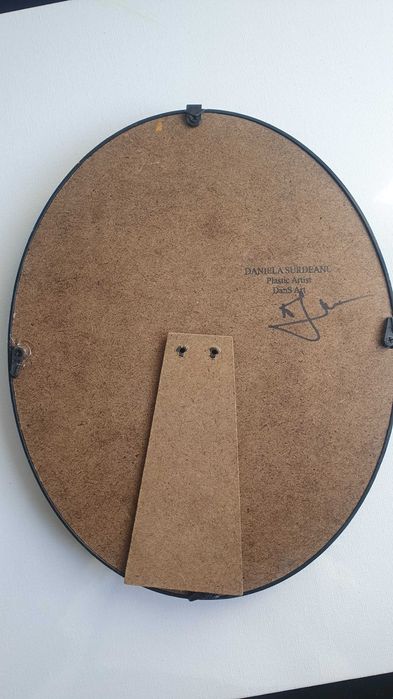 TABLOU NOU MODERN,"GREEN DAY", pictura ulei, rama ovala, pictor roman